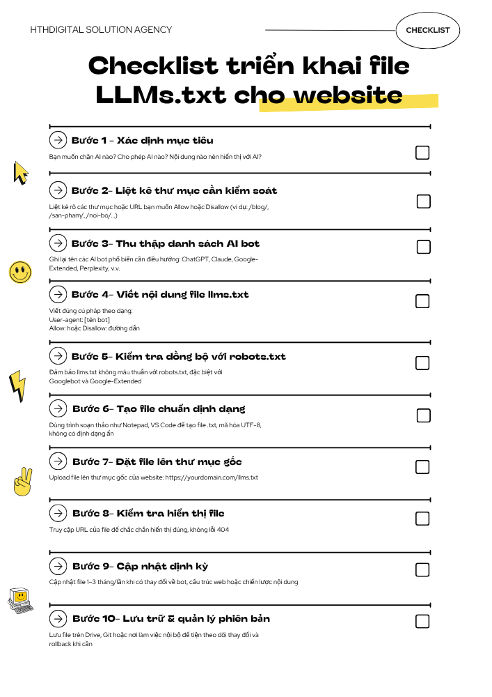Checklist thực hiện tạo file LLMs.txt (chi tiết)