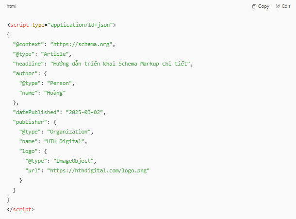 ví dụ cách sử dụng mã json-ld