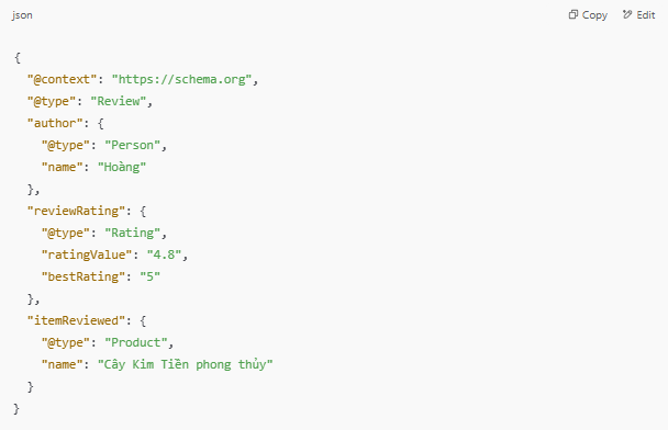 ví dụ về review schema