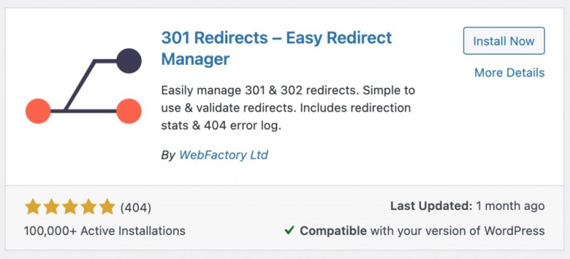 Redirect URL qua Plugin 301 Redirects
